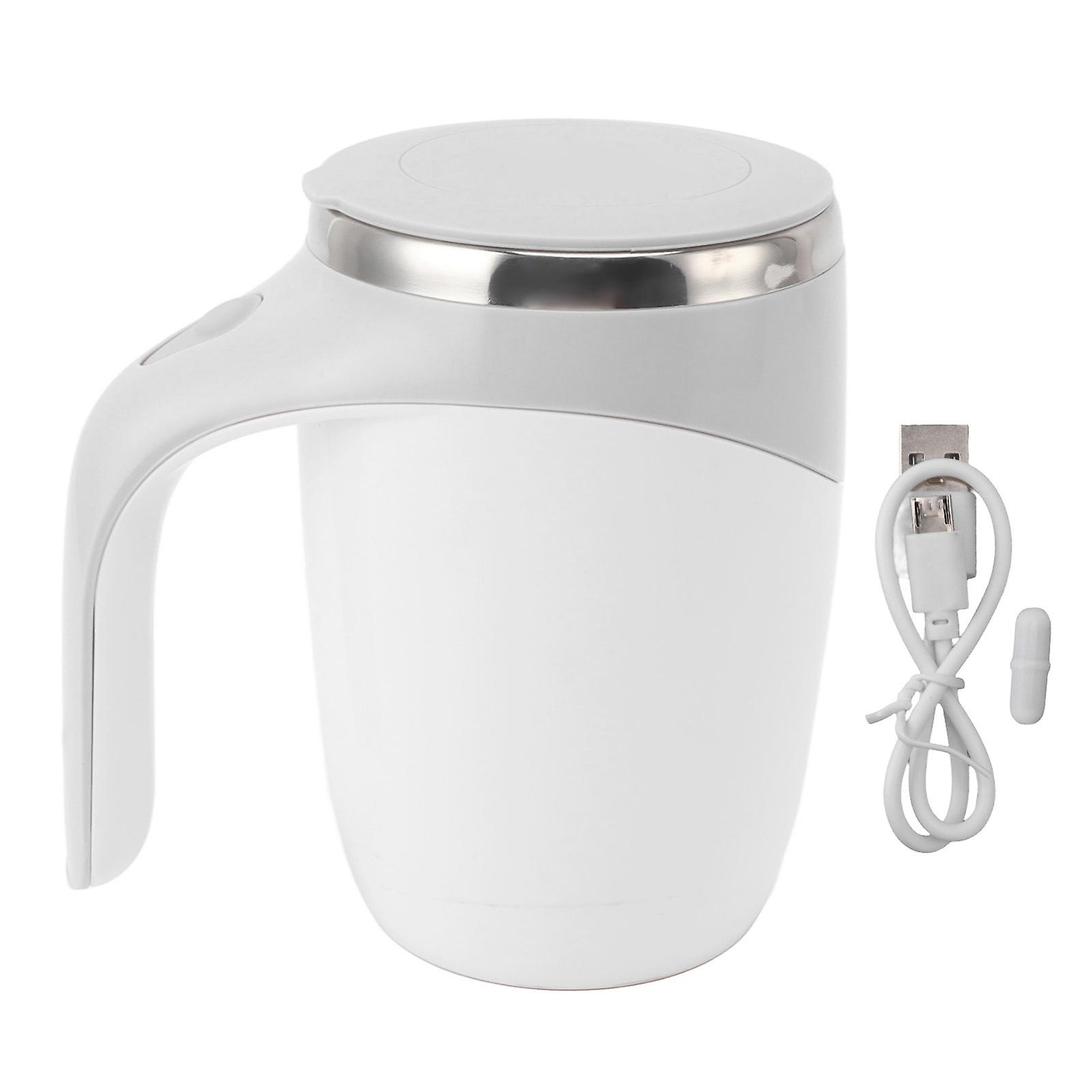 Automatic Magnetic Coffee Mug, Battery Powered, with Stainless Steel Liner, White