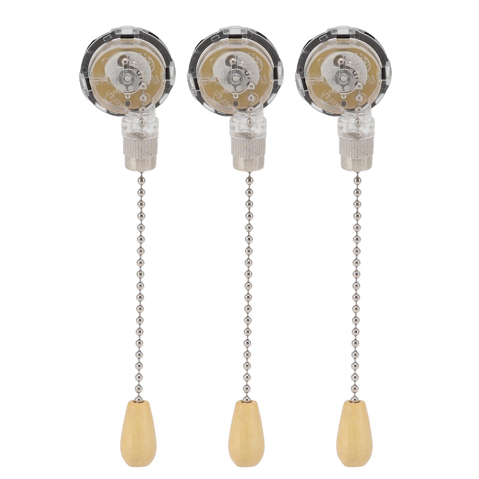3Pcs Ceiling Fan Lamp Switch Rustproof Replacement Ceiling Light Pull Chain Switch