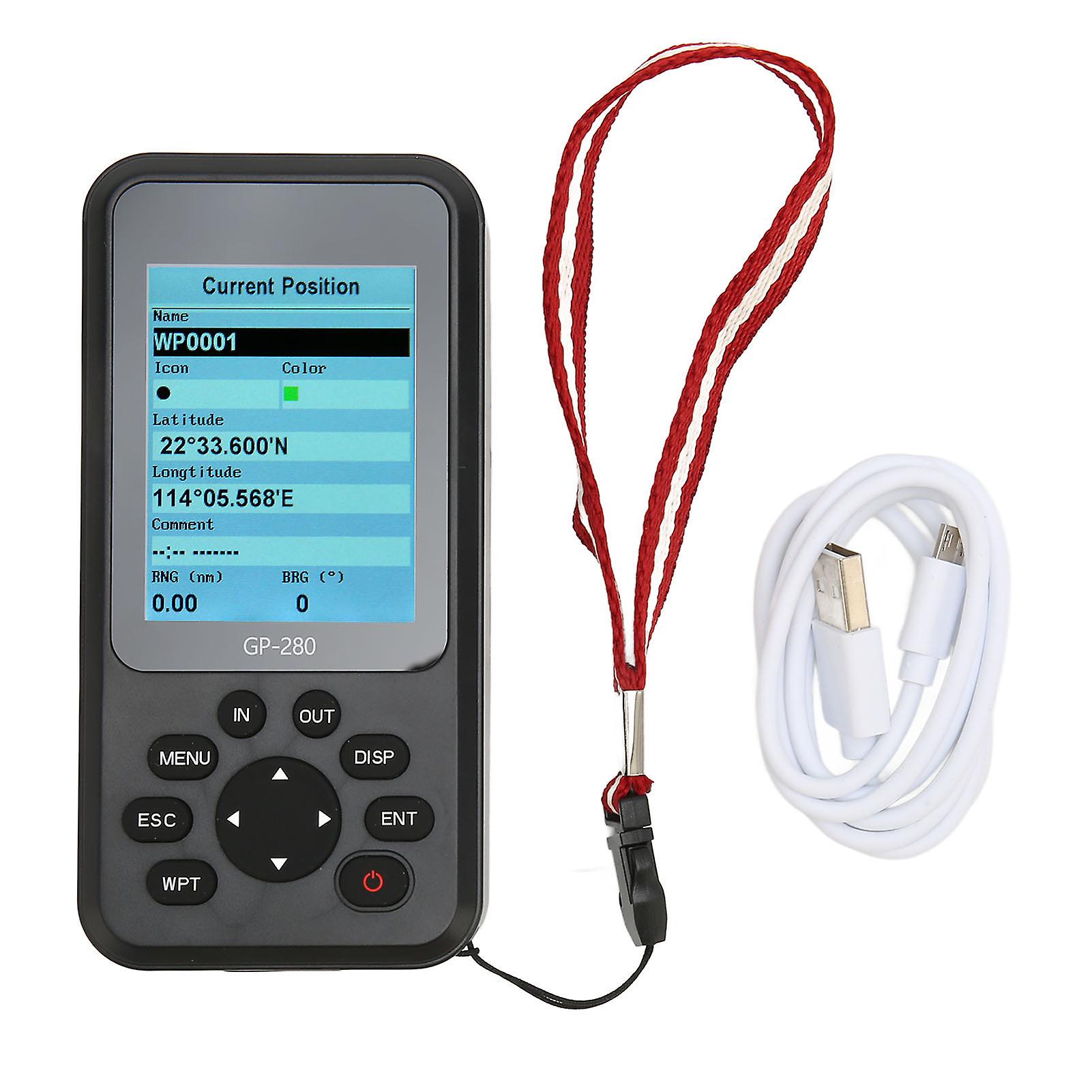 Navigateur GPS portable d'extérieur avec écran couleur de 2,6 pouces, pour véhicule marin, noir