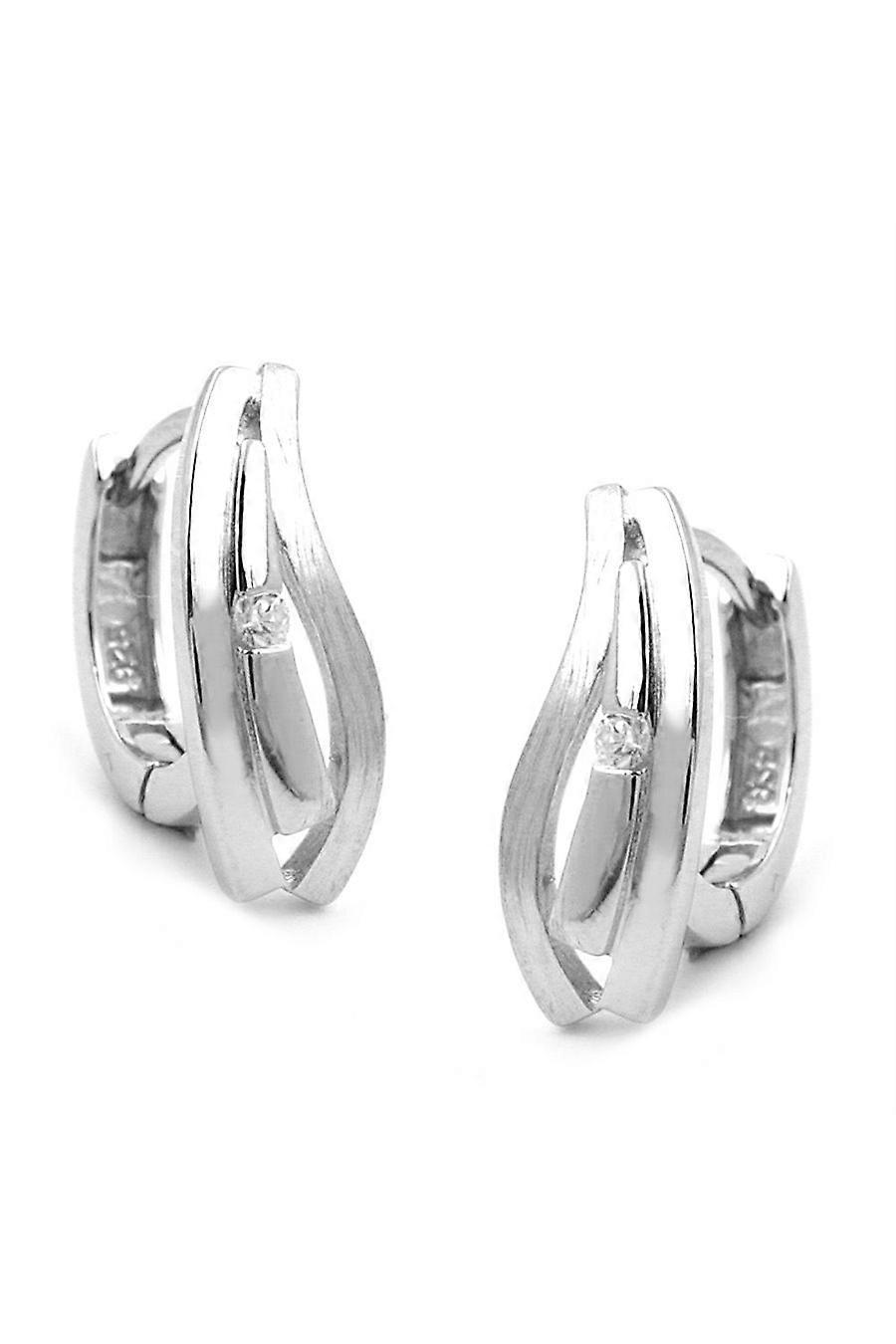 Hoop Earrings White Zirconia Silver 925 - Gl91992
