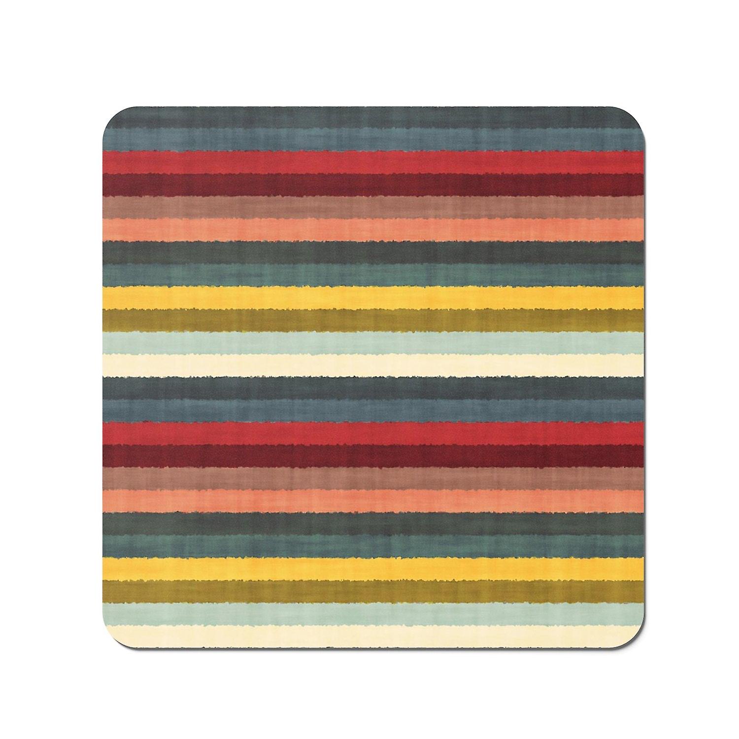 Multicolour Striped Brish Pattern Coasters