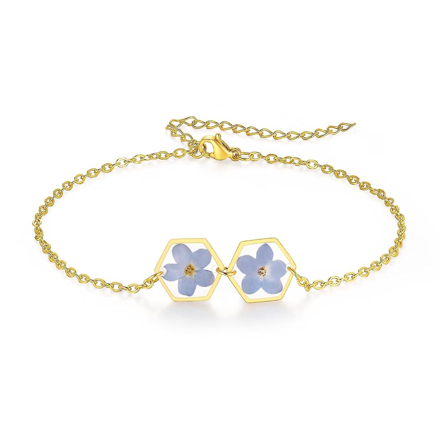 Pressed Wildflower Anklet - Meaningful Flower Bracelet