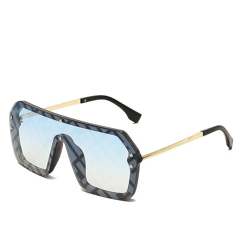New Large Frame Trend Letter Sunglasses Personality Conjoined Watermark Lens Men And Women Fashion All-match Sunglasses
