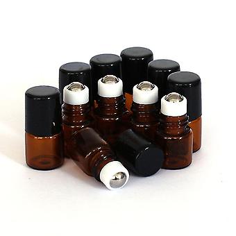 2 x 10 Stück 1 ml leere braune Glasflasche Rollerball ätherisches Öl Flüssigkeitsbehälter