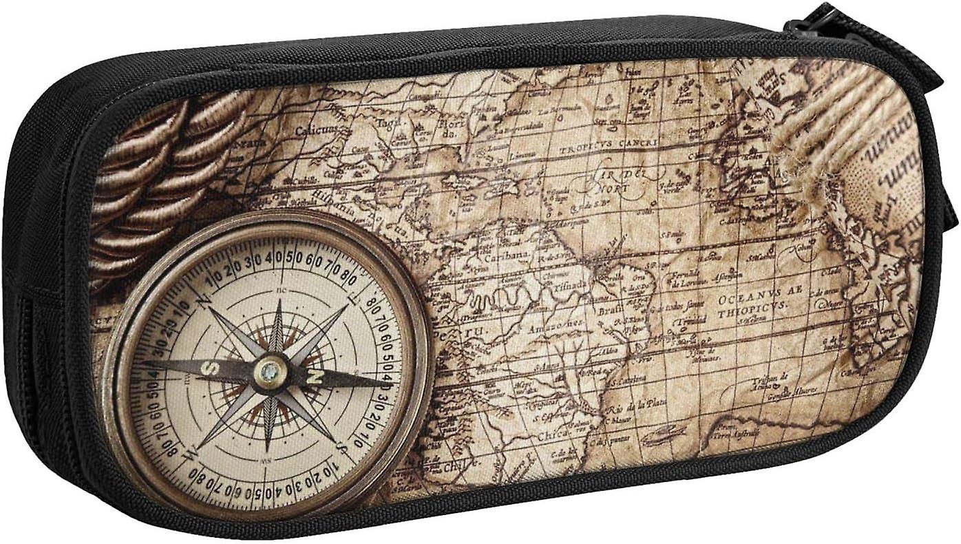 بوصلة خريطة مقلمة بحرية ، حقائب أقلام رصاص ذات سعة كبيرة حقيبة قلم رصاص حقيبة للفتيات والفتيان في سن المراهقة للرجال47134