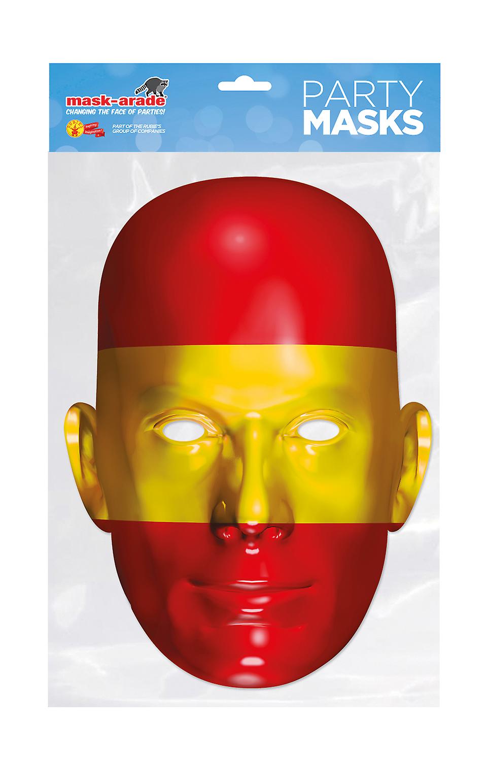 Spain Flag Single 2D Card Party Face Mask