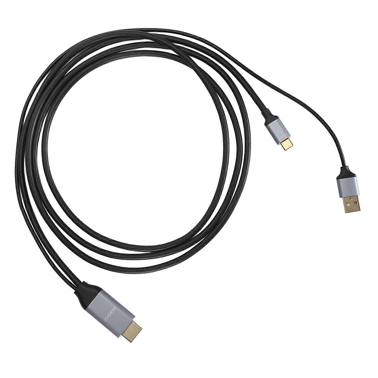 6.6フィートのHDマルチメディアインターフェースからType Cへのアダプターケーブル、4K@60Hz、2K@144Hz、1080P@60Hz解像度、HDマルチメディアインターフェースからUSB Cへのコンバーター