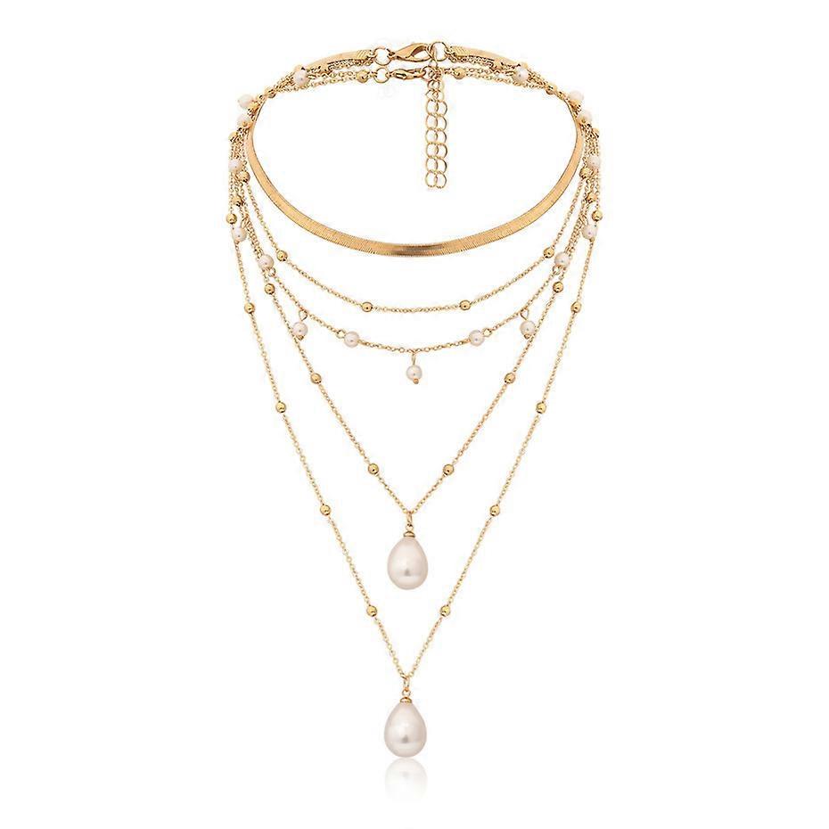 Pendant chain, multi-thread chain, artificial pearl necklace