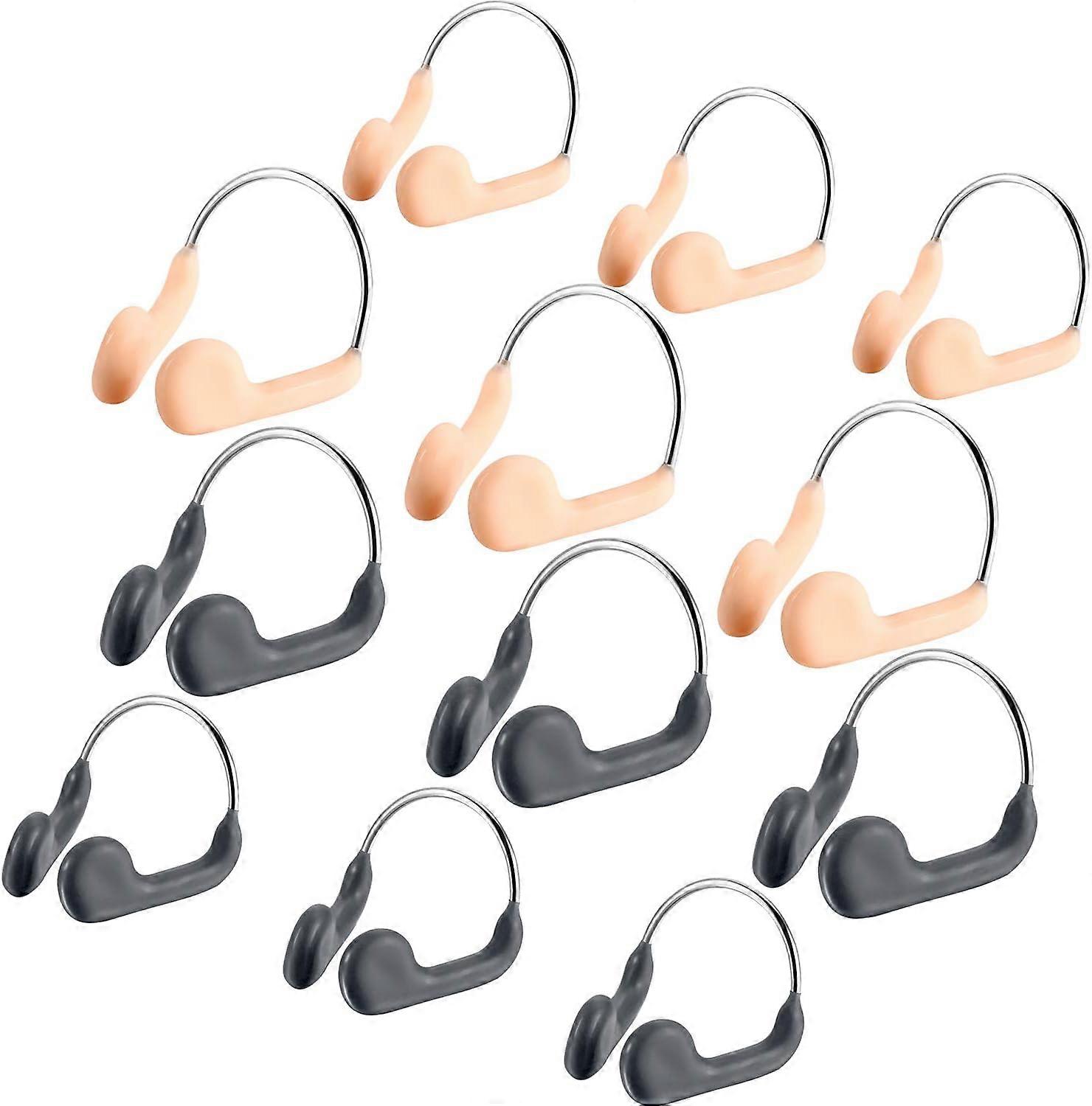12 Pieces Waterproof Nose Clips Metal Swimming Nose Plug for Training Protector Swimming Beginners