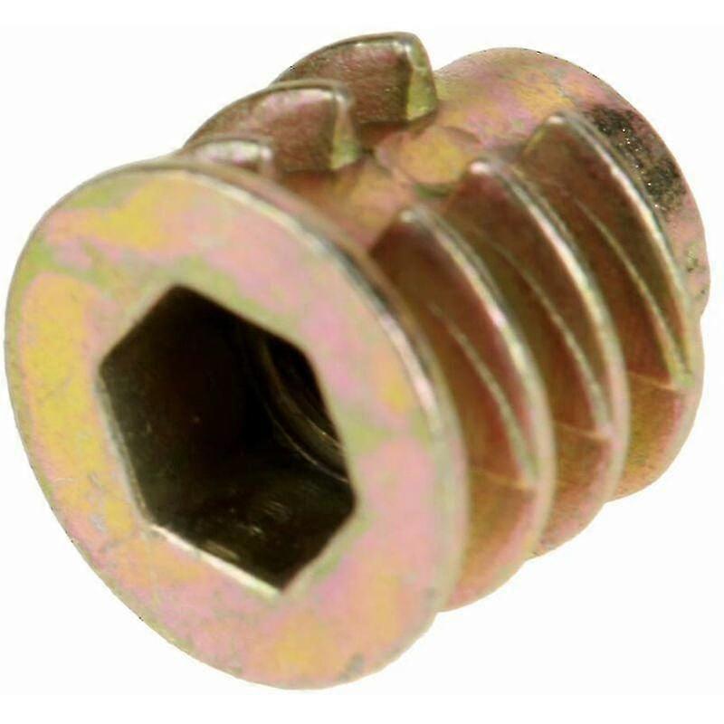 50pcs M4 8mm Zinc Alloy Hex Drive Head Threaded Furniture Nuts Compatible Wood Insert Internal Threads Wood Insert Nut