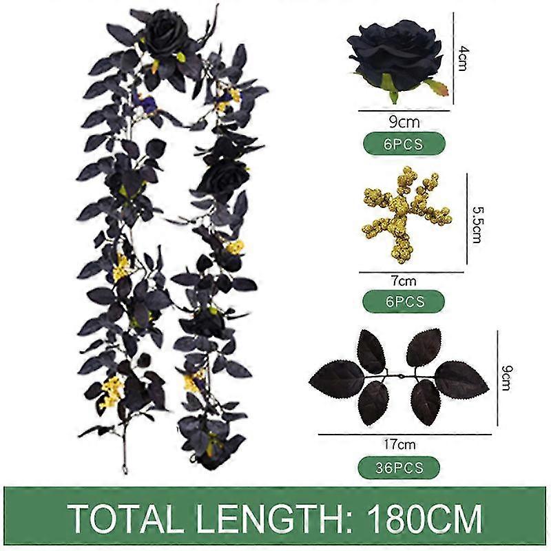 Jianghuo 1/2pcs ליל כל הקדושים זר מלאכותי תלוי שחור עלה מייפל עלי סתיו זר ראטן ליל כל הקדושים אימה מסיבת נושא עיצוב הבית