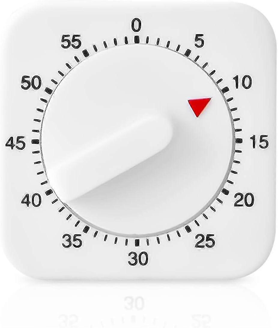 1 Piece Of Square Kitchen Timer, 60-minute Mechanical Timer, Kitchen Cooking Timer,  Suitable For Cooking Timing White