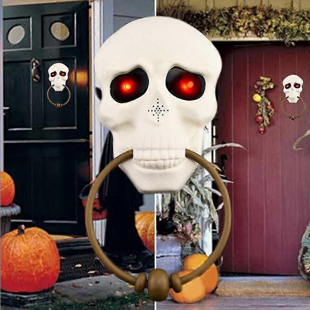 Creepy Motion Sensor Activated Door Bell With Sound Halloween Party Scary Spooky Skull Door Decoration Haunted House Home Welcome Horror Props