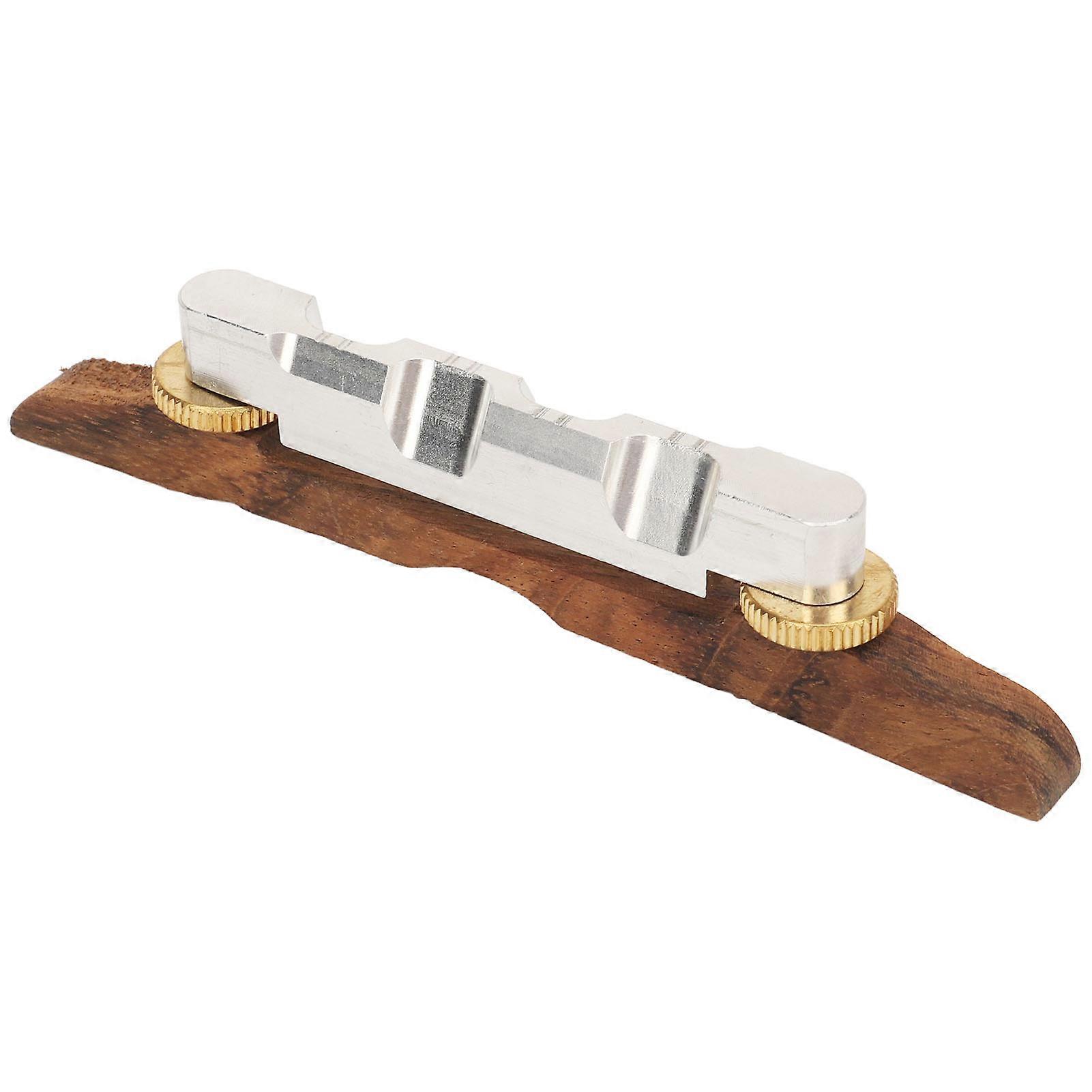 Archtop Guitar Bridge Rosewood Height Adjustable Guitar Bridge Replacement with Bone Saddle for Mandolin Jazz 