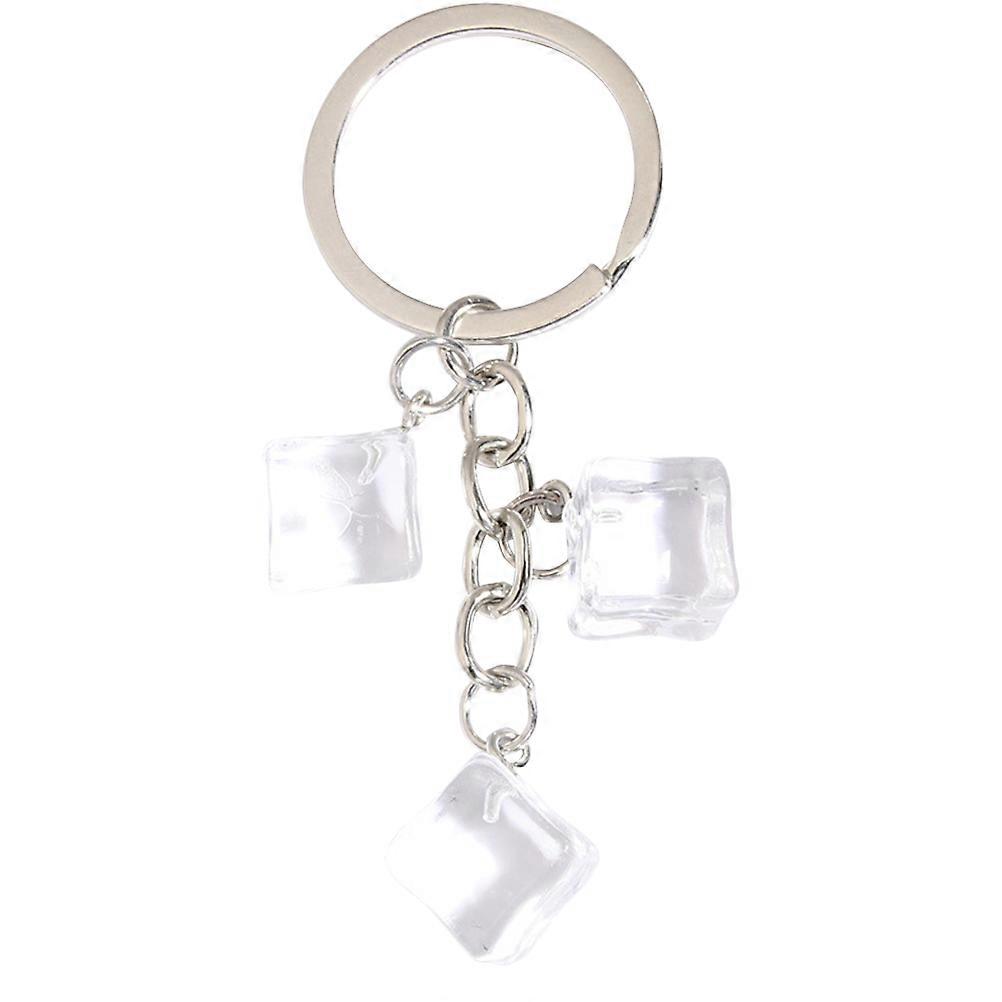 Ice Cube Key Chain Resin Ice Keychain Key Ring Car Bag Keychain Accessories