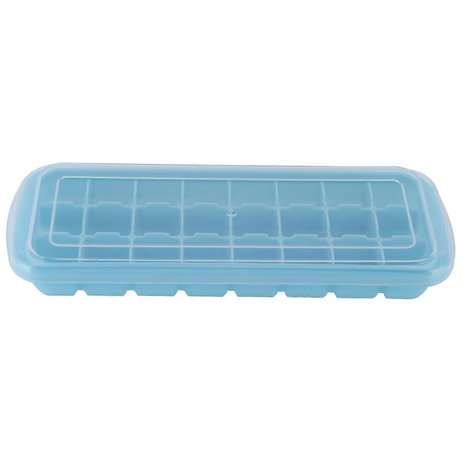 24-Grid Small Cubes Silicone Ice Tray with PP Lid Silicone Ice Mold for Home KitchenBlue