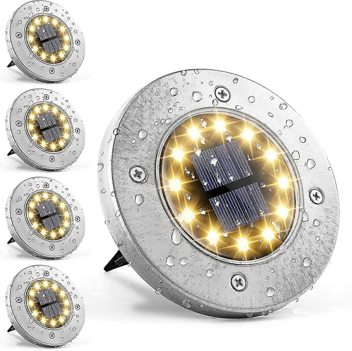 Solar Ground Lights 12leds 4pack In-ground Lights Solar Powered Pathway Lights