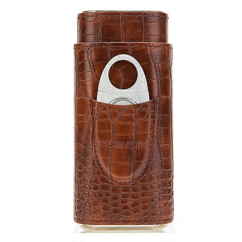 Zigarrenetui, Zigarrenhülle Scharfer Zigarrenschneider Leder Tragbare feuchtigkeitsspendende Zigarrenkiste 3er-Pack Anzug