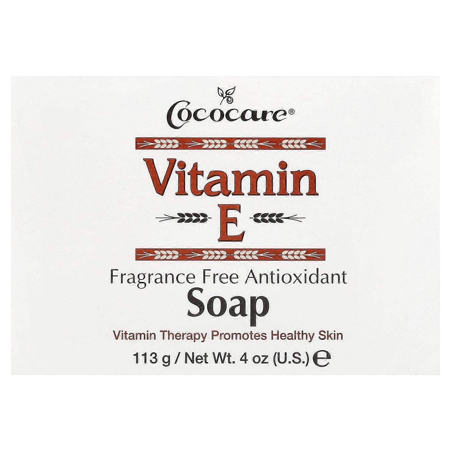 Cococare, Vitamin E Bar Soap, Fragrance Free, 4 oz (113 g)