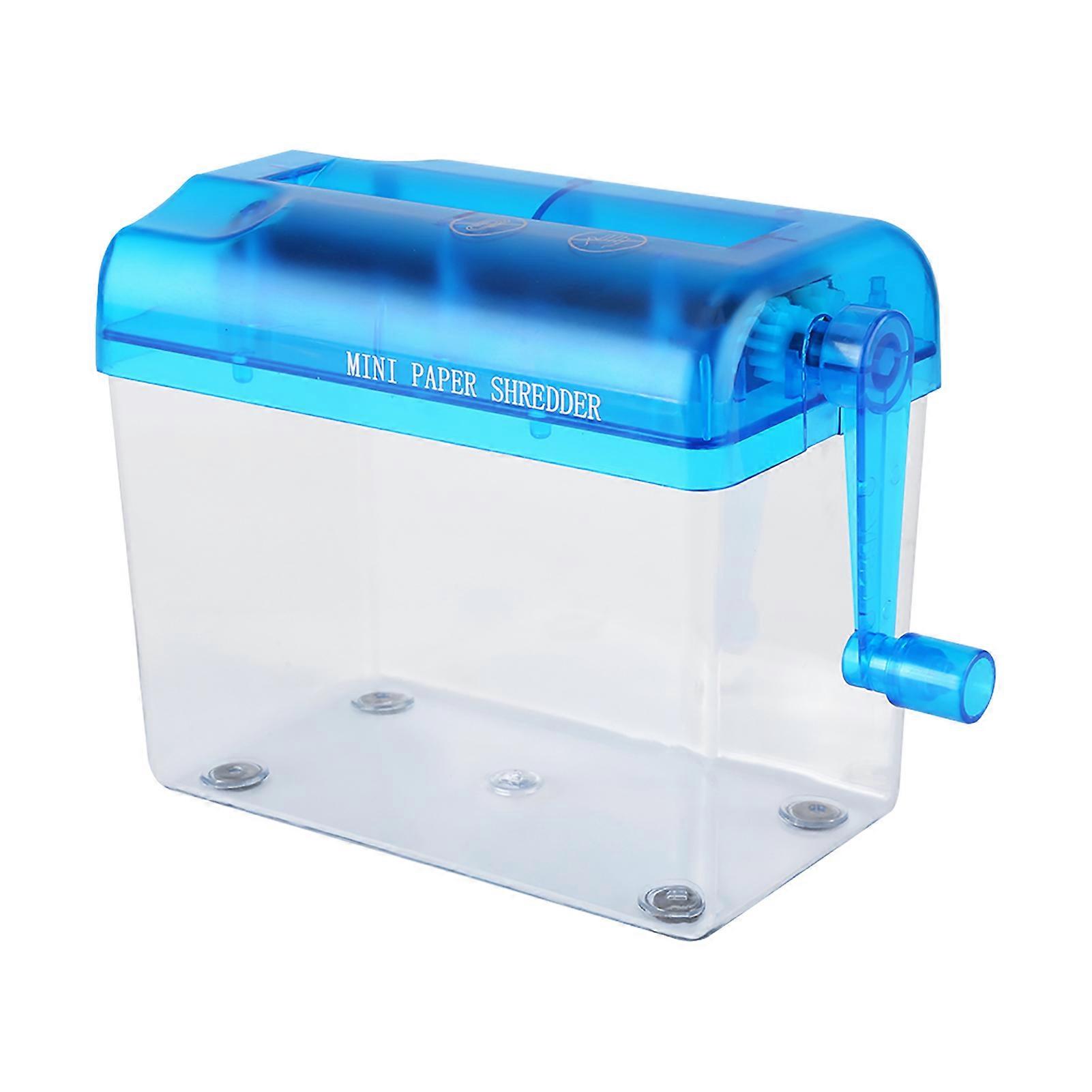 A6 Portable Mini Manual Paper Cut Shredder for Office Home School (blue)