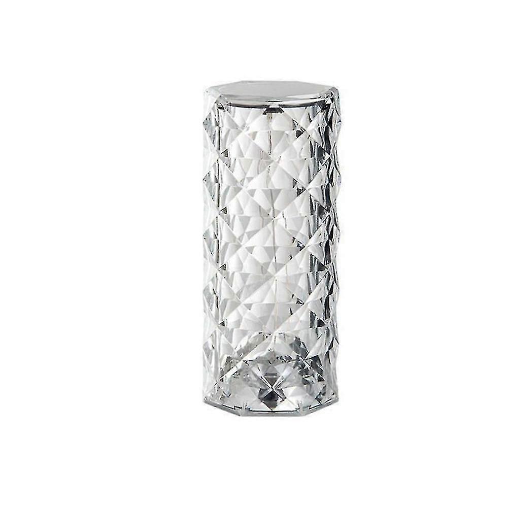 Lampada da tavolo in cristallo con proiettore di luce, 3 colori, regolabile, romantica, atmosfera a diamante, USB, touch