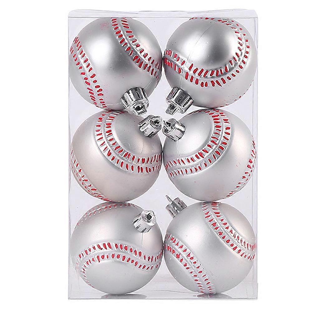 Christmas Tree Baubles Set 6cm Sports Balls Themed Christmas Tree Ornaments Pendants for Xmas Decoration