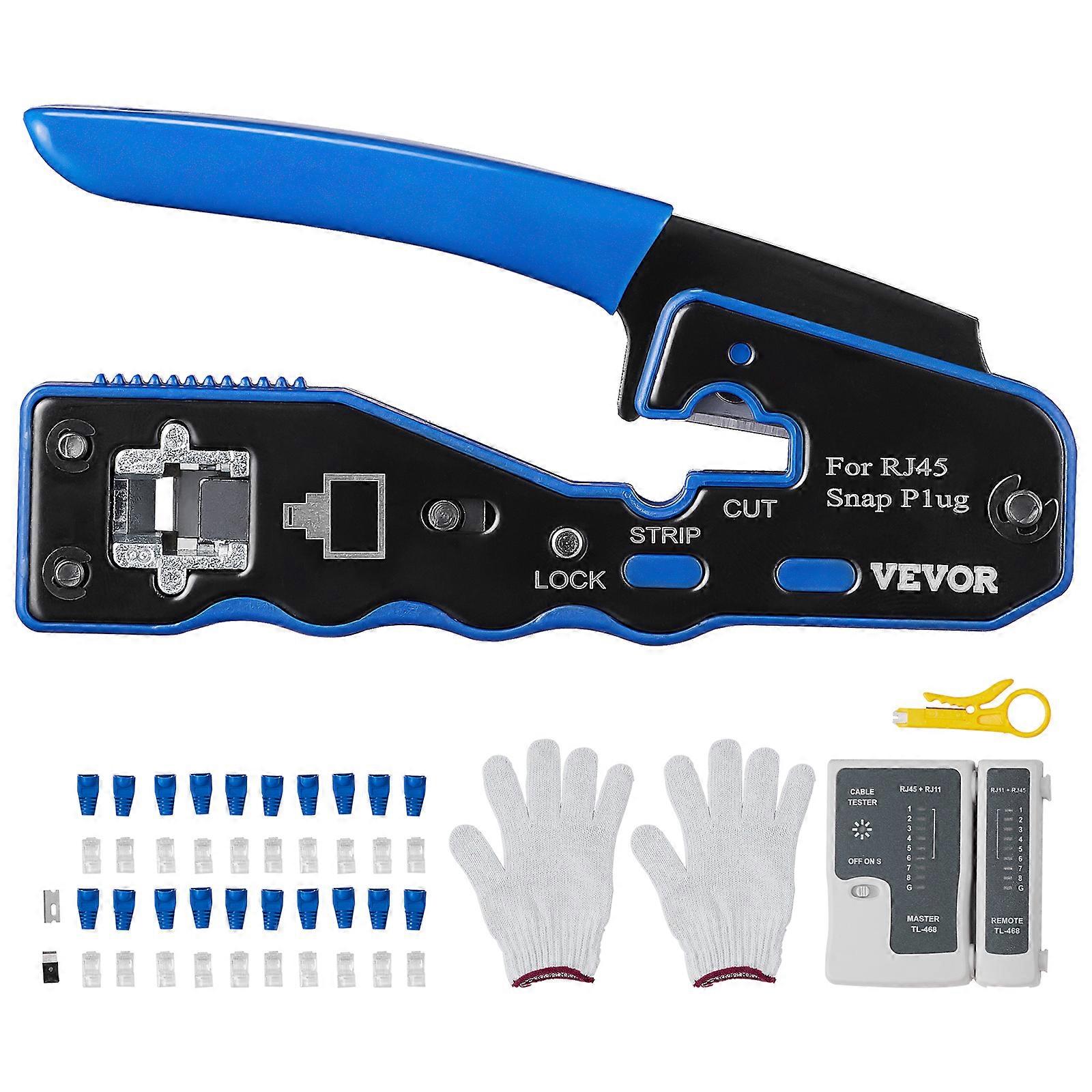 Kit d’outils de sertissage RJ45, sertisseuse Ethernet directe Cat5e/Cat6/Cat6a pour fiches modulaires 8P8C