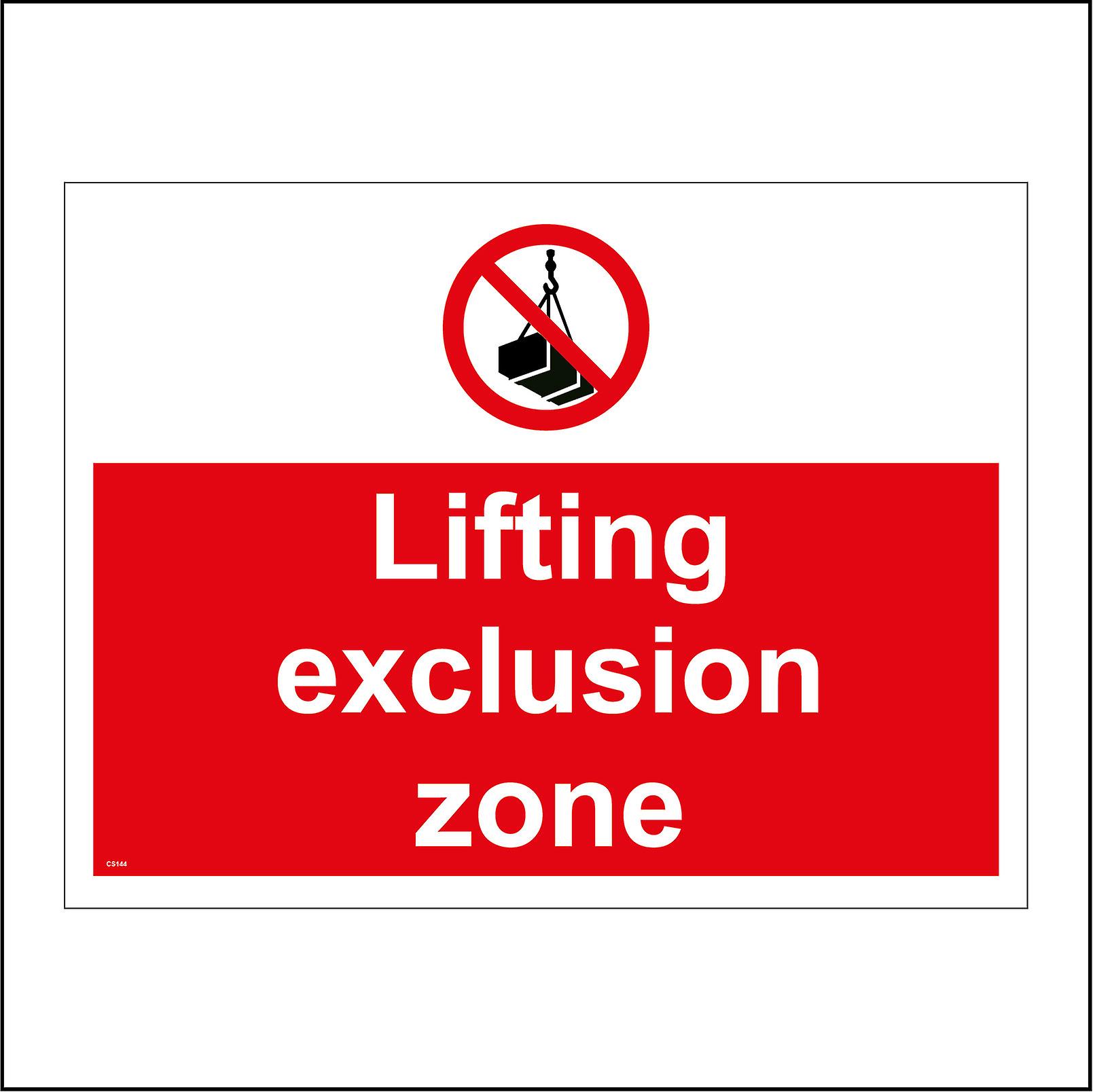 CS144 Lift Exclusion Zone Sign with Circle Crane Hook Box