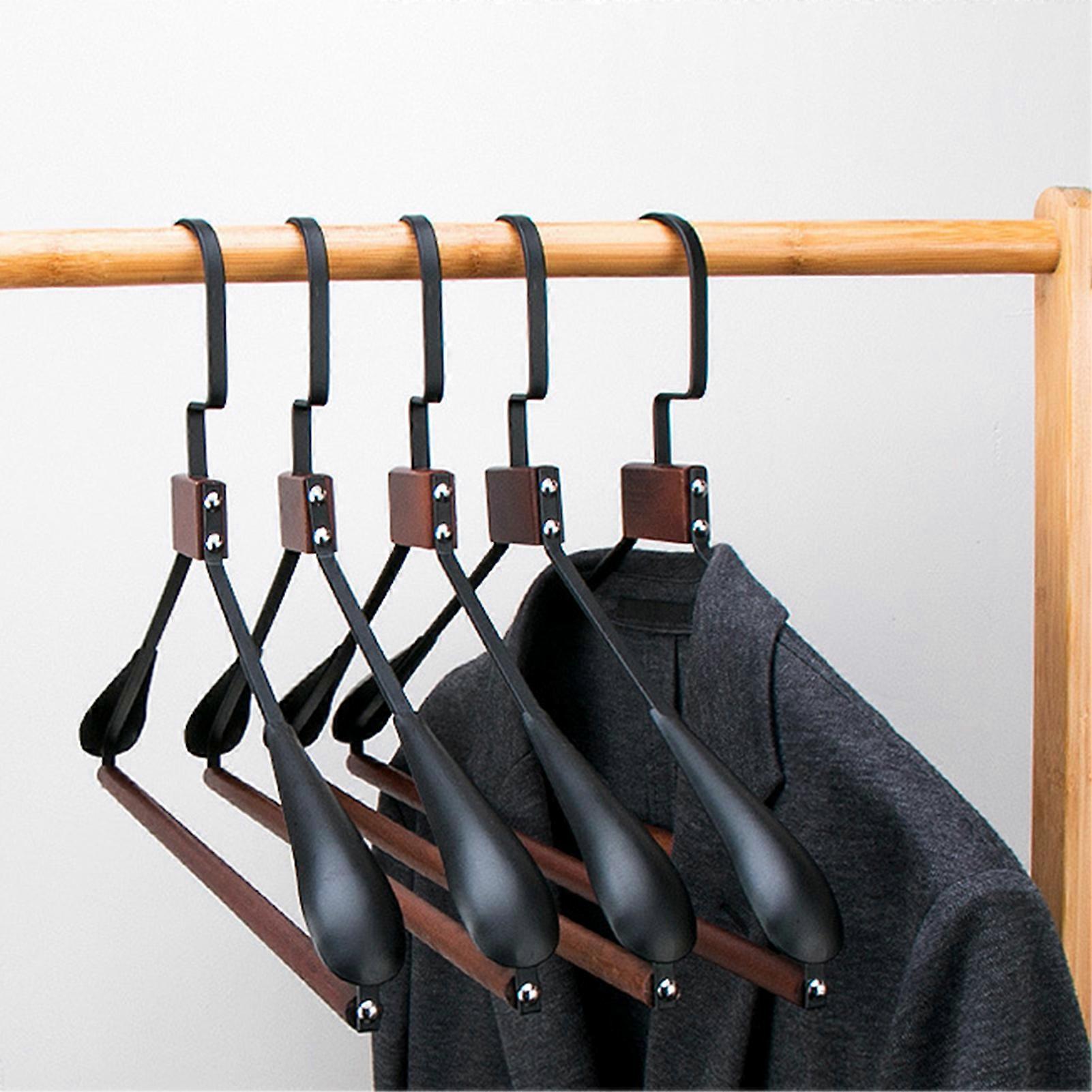 Solid Wooden Clothes Airer for Home with Precision-Cut Notches Wide Shoulder Hangers for Bathroom