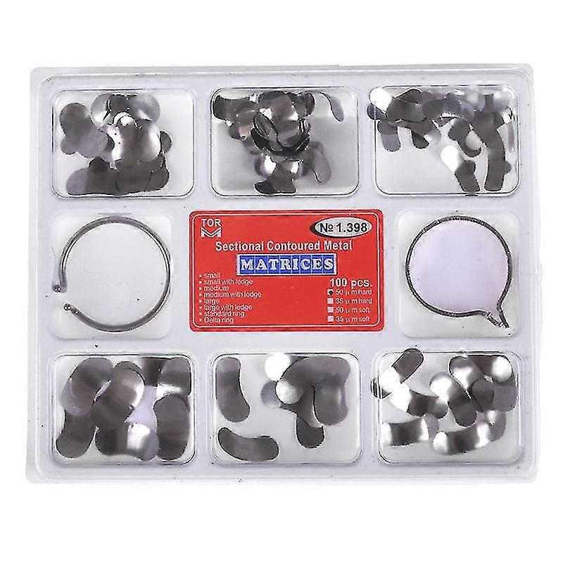 100pcs dental matrix bands sectional contoured matrices wedges