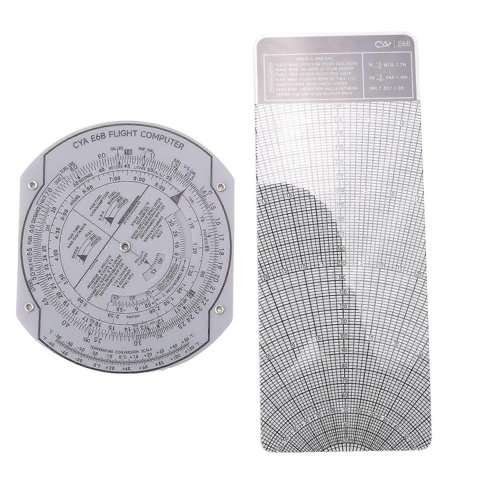 E6B Plastic Flight Computer, Patented Aviation Pilot Flight Computer Calculator Standard Flight Tra