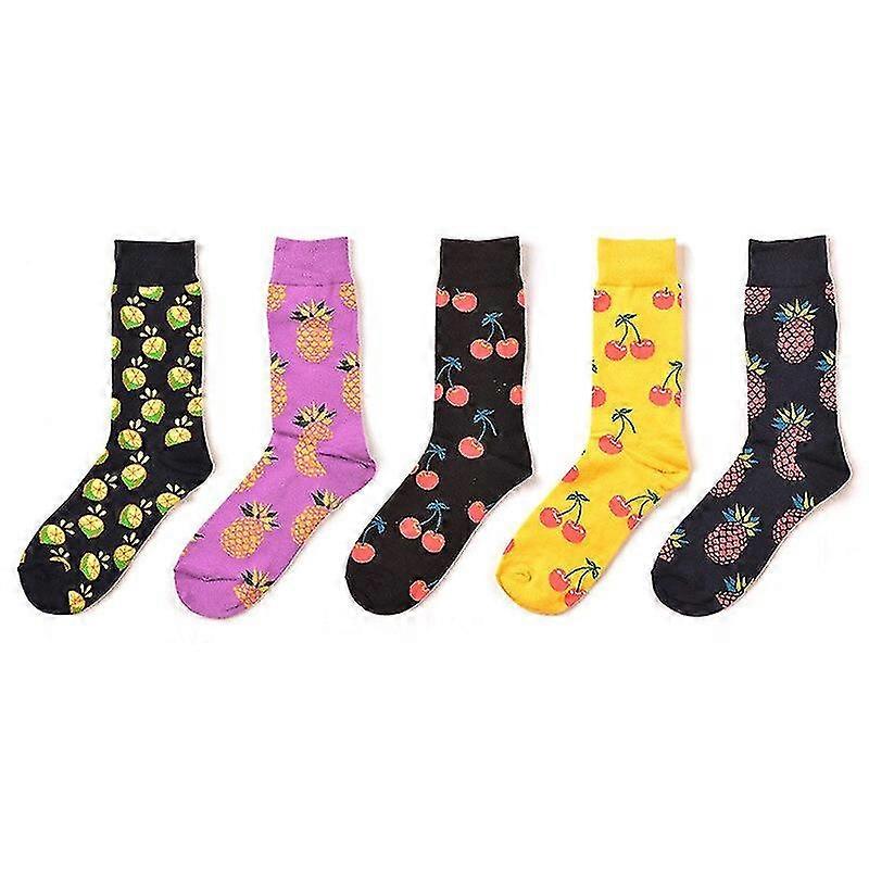 5 Pack Men's Colorful Fun Patterned Dress Socks
