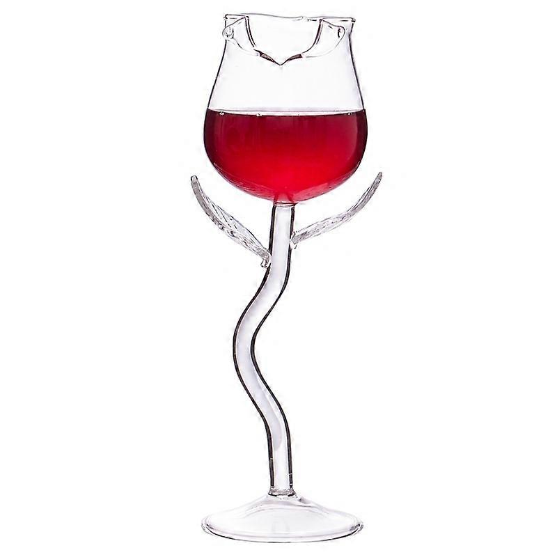 Wine Glass Exquisite Stable Base Transparent Rose Shape Goblet Cup for Home KAESI KAESI