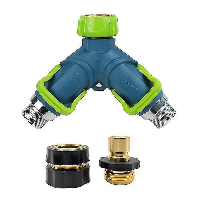 Hose Splitter 2 Way , Garden Hose Splitter, Brass Y Hose Splitter With Thumb Control Valves,3/4inch