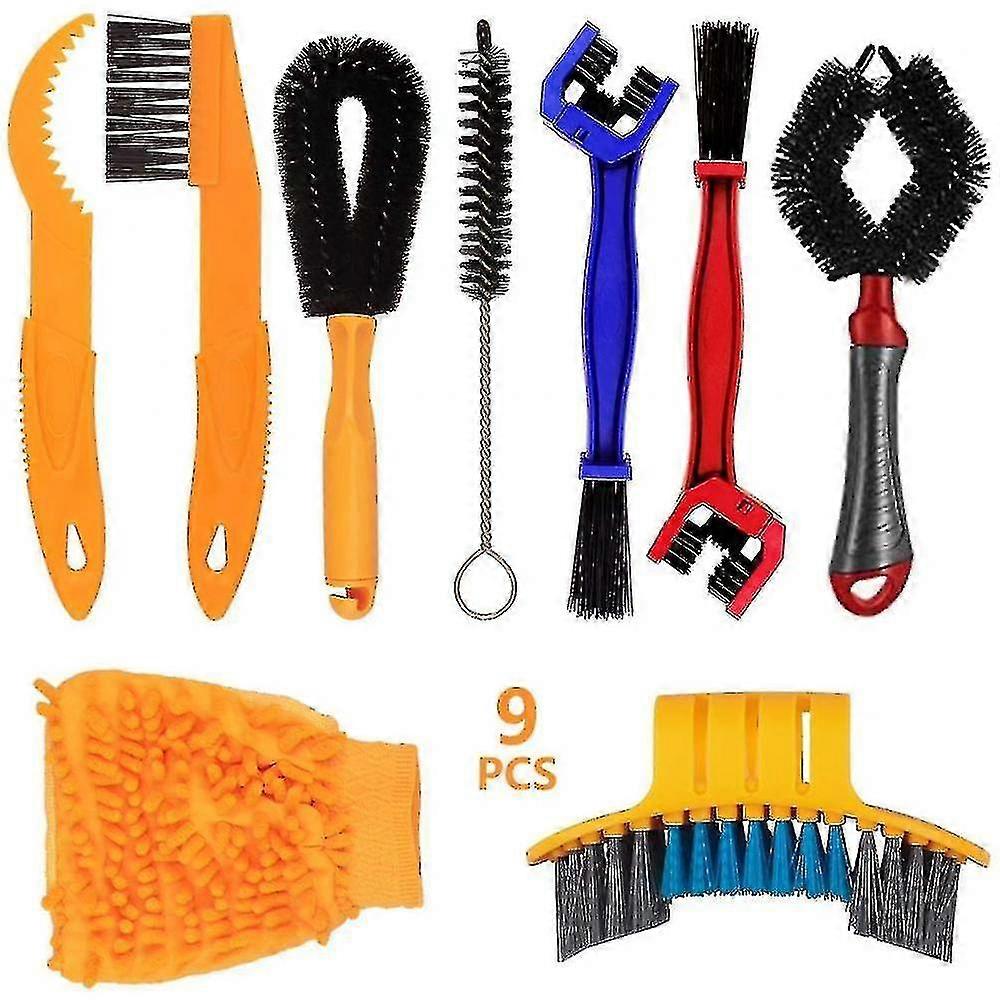 9Pcs Bike Cleaning Brush Set