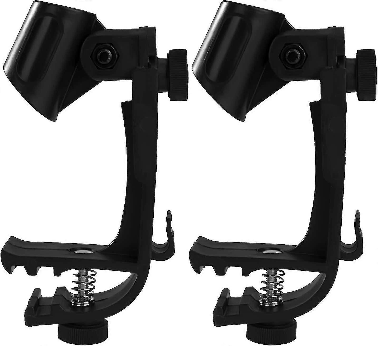 Microphone Clips Adjustable Plastic Shockproof Drum Mic Holder(black, 1 Pair)