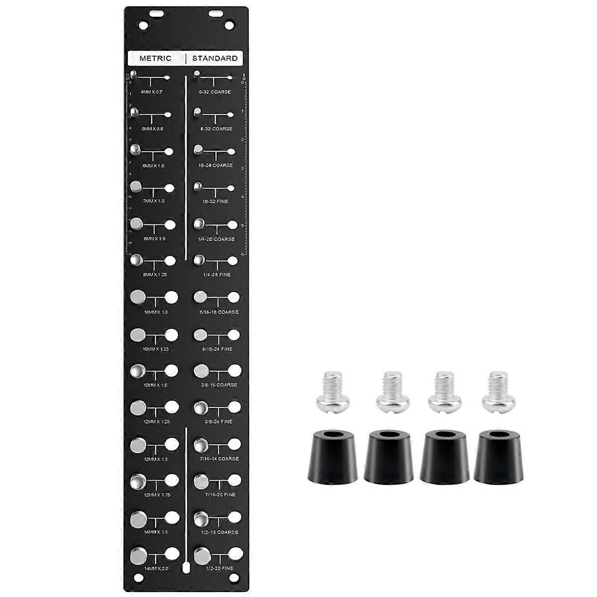 28 Nut and Bolt ThreadChecker with 14 Metric and 14 Standard Sizes, Bolt Size and Thread Gauge with