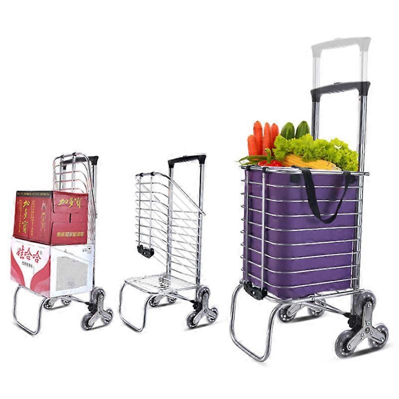 Utility Cart with Wheels to be used as a Shopping Cart, Grocery Cart, Laundry Cart and Stair Climber Cart, Compact and Foldable
