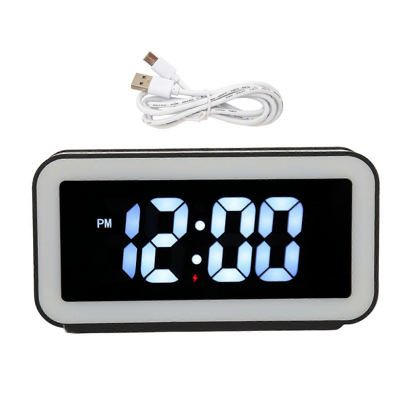 3 in 1 Alarm Clock with Wireless Charging and Night Light Multifunctional Foldable Alarm Clock with Temperature Display Black