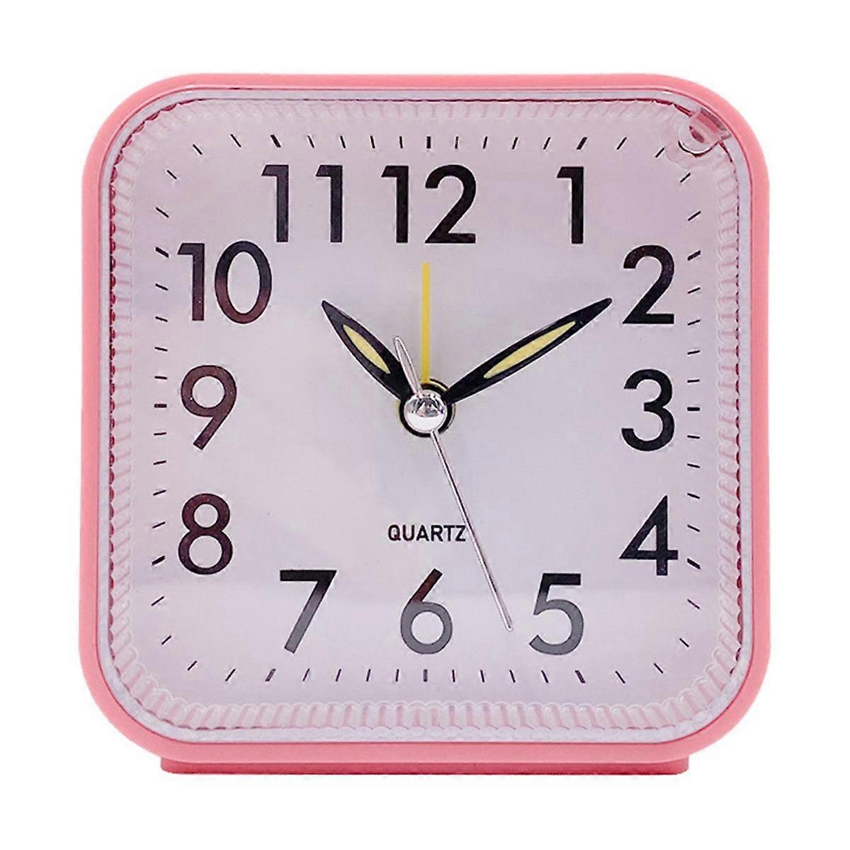 Simple Children'S Alarm Clock, Silent Plastic Quartz Clock, Desktop Decoration, Alarm Clock, Red