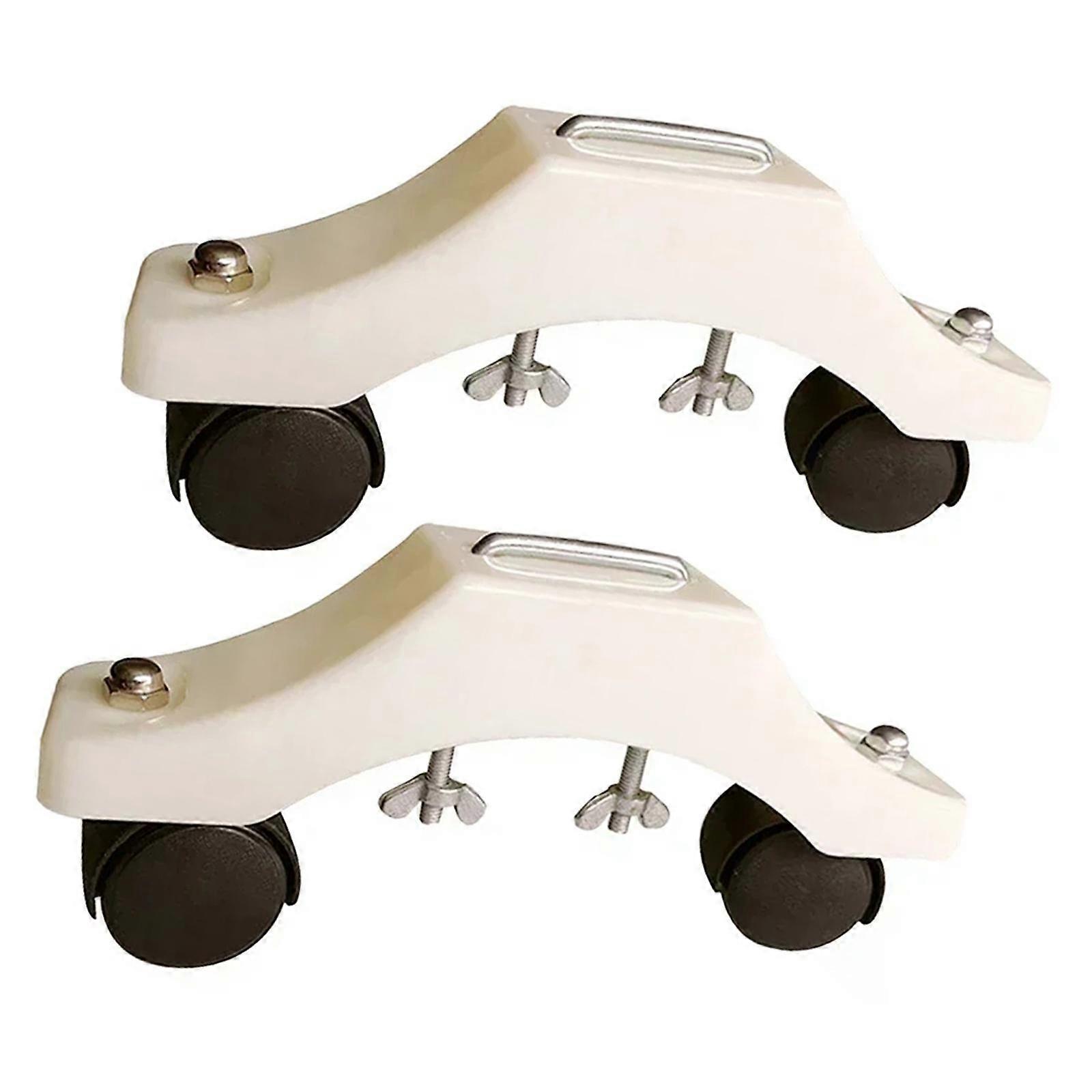 2 Pieces Infrared Heater Stand with Wheels for Apartment Generic Accessories White