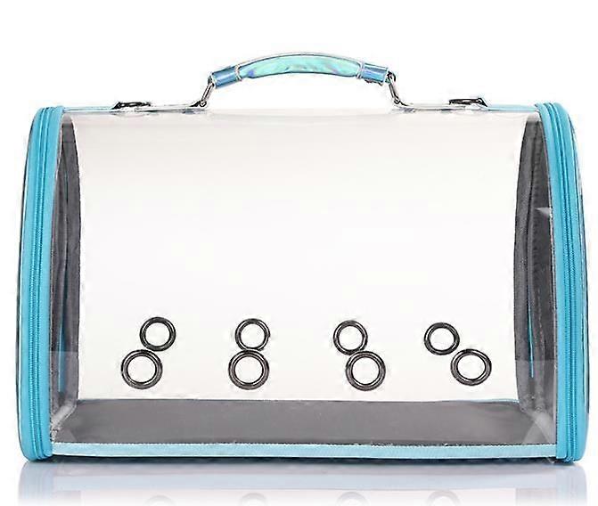 Transparent Cat Carrier, Puppy Carrying Shoulder Bag Handbag Portable(Blue)