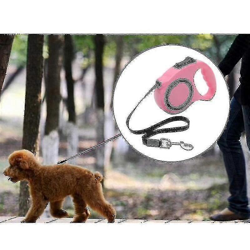 Pet Retractable Leash Automatic Extending Pet Walking Leads, Length: 3m(pink)
