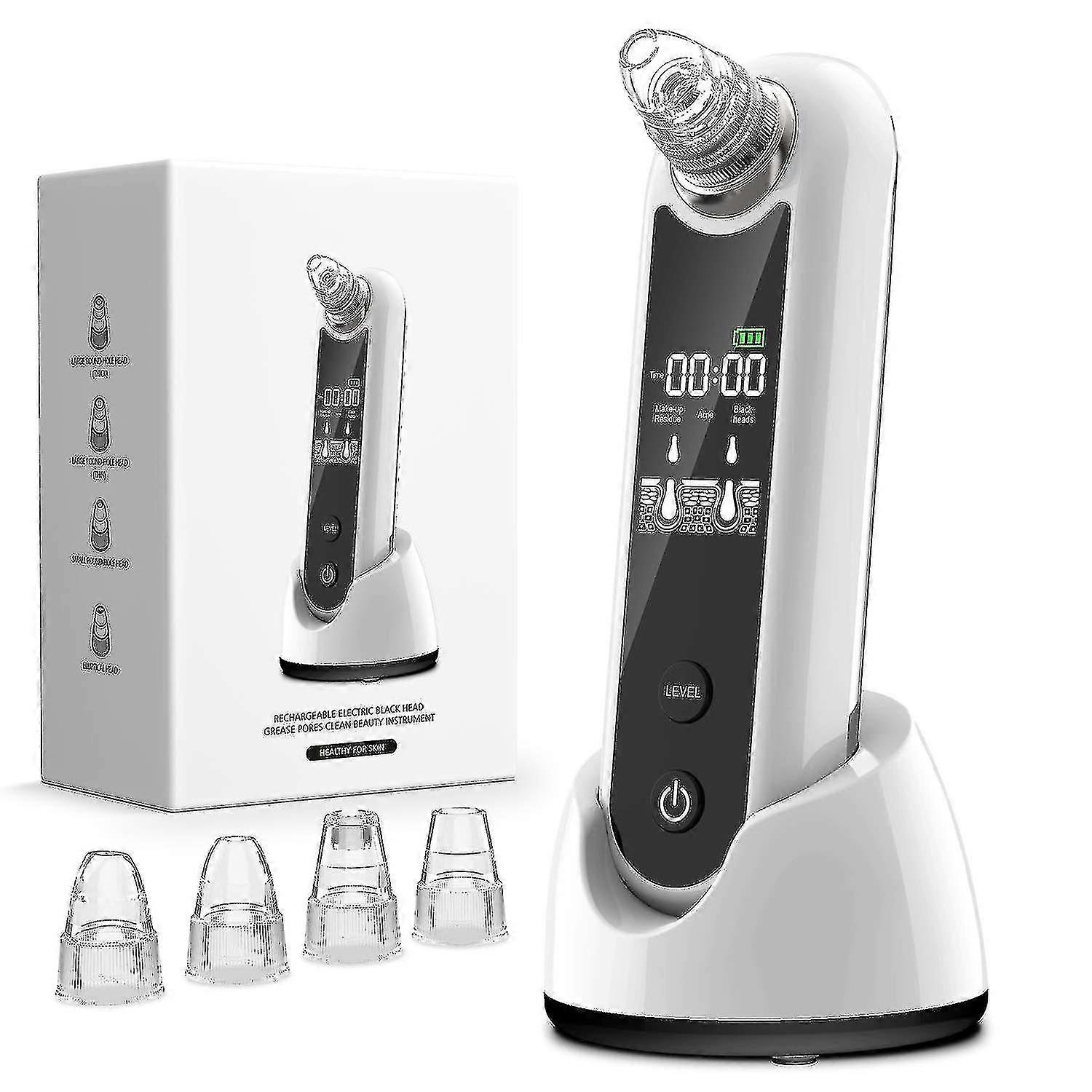 Blackhead Remover Pore Vacuum - Strong Suction Rechargeable Lightweight Pore Cleanser Acne Comedone Zit Pimple Extractor Sucker Tool With Lcd Screen A