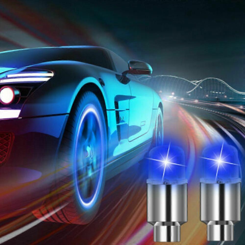 Bike Tyre LED Flashing Lamp Decor Car Tire Wheel Valve Cap Light