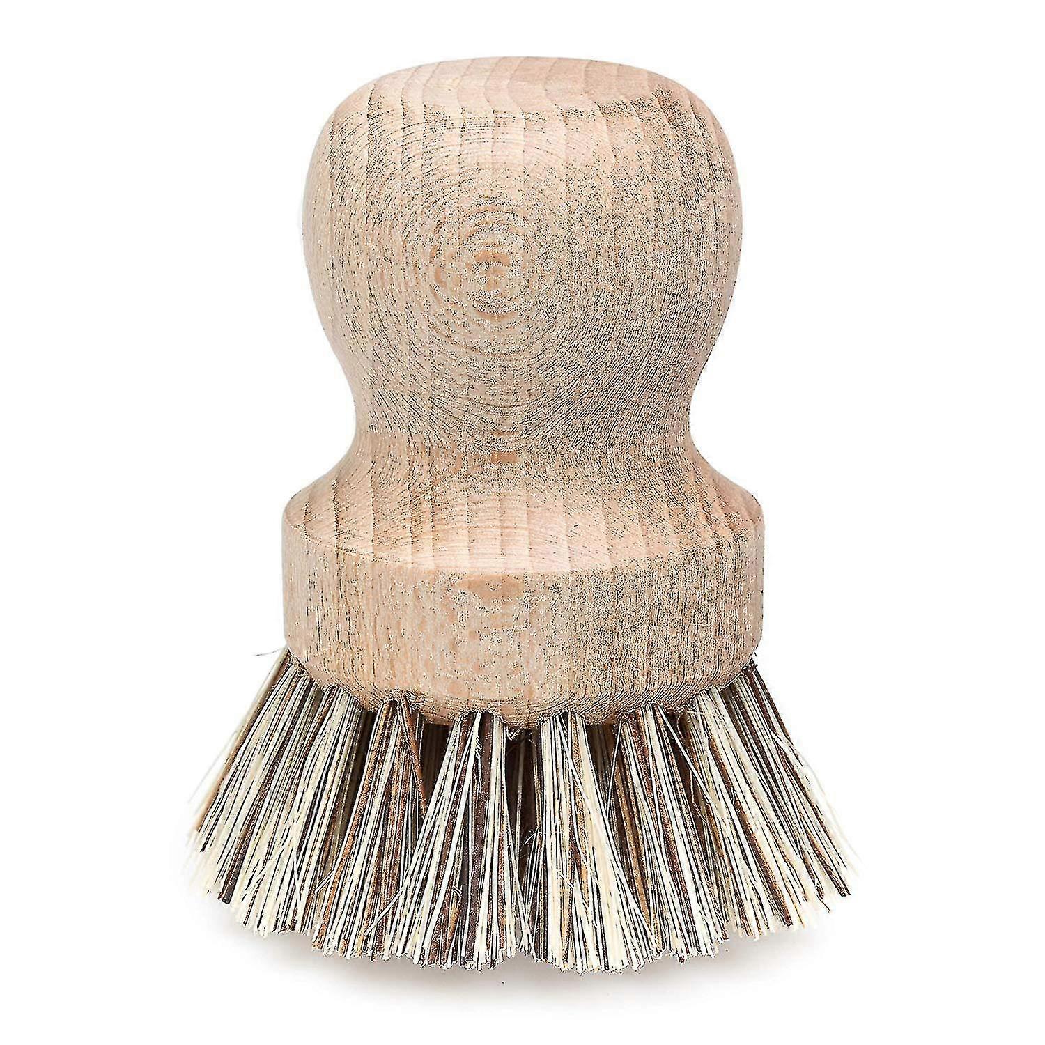Natural Fiber Bristle Pot Brush, Comcompatible Withtable Beechwood Handle