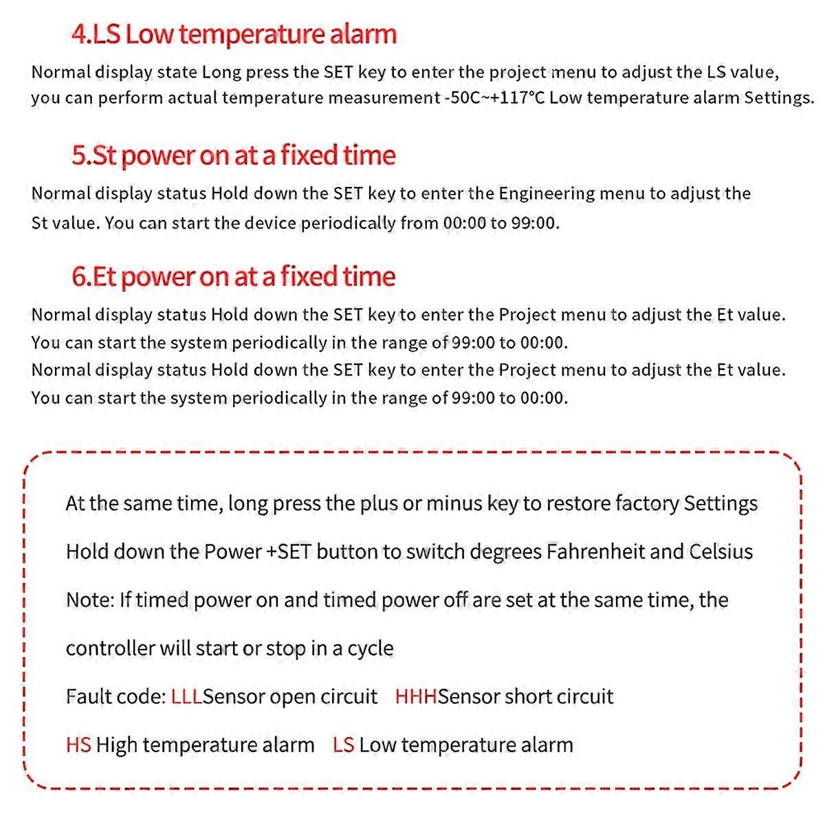 ZFX-W2141 AC 220V Digital LED Thermostat Regulator Incubation Heating Temperature Controller Time S