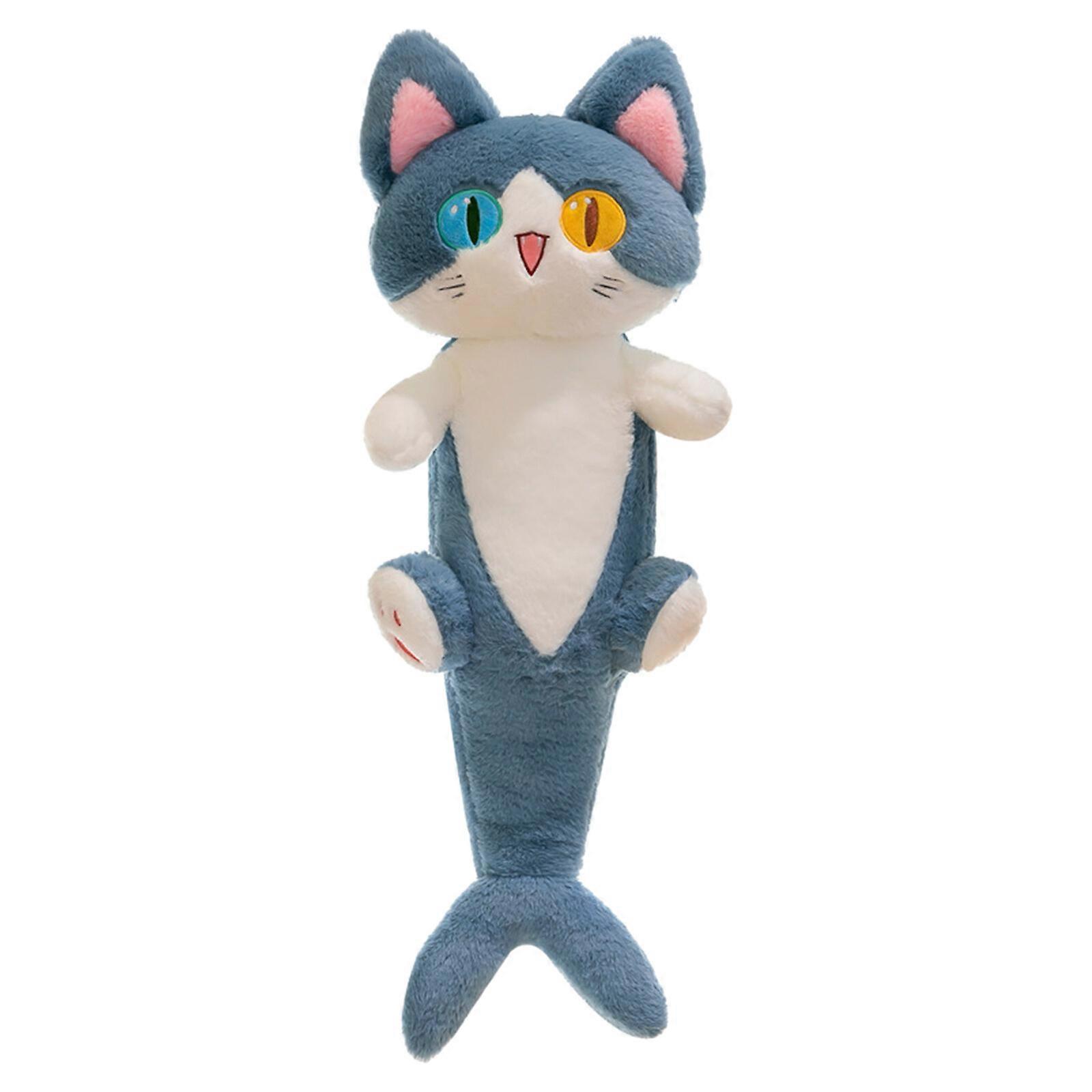 Lovely Plush Shark Cat Doll Drăguț Desen animat moale umplute Shark Kitten Pernă