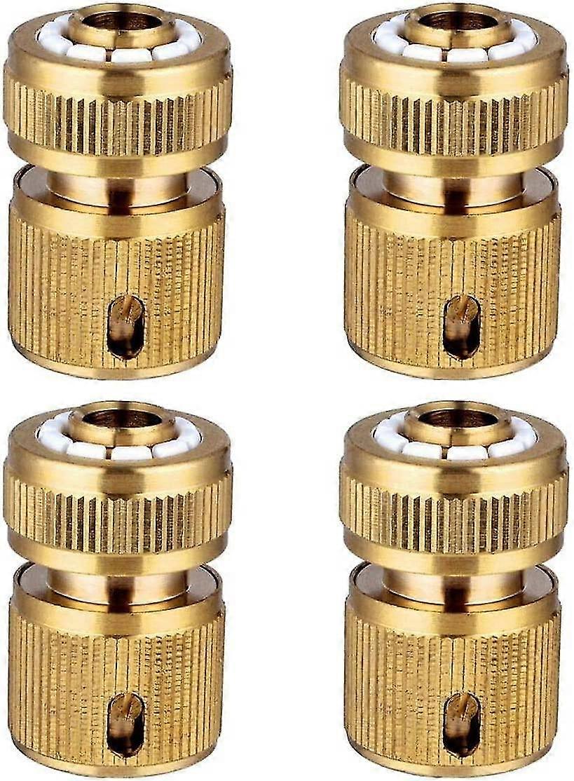 4pc Brass Garden Hose Quick Connectors, Garden Hose Quick Connectors 1/2" Quick Connectors