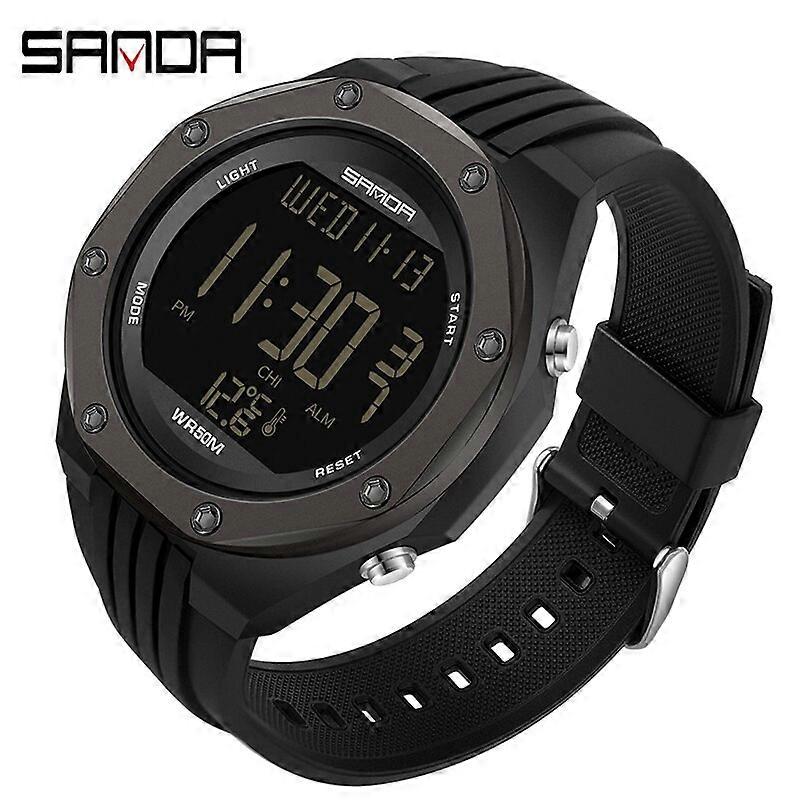 Sanda new model 6028 thermometer environment thermometer single movement display electronic watch for men and women